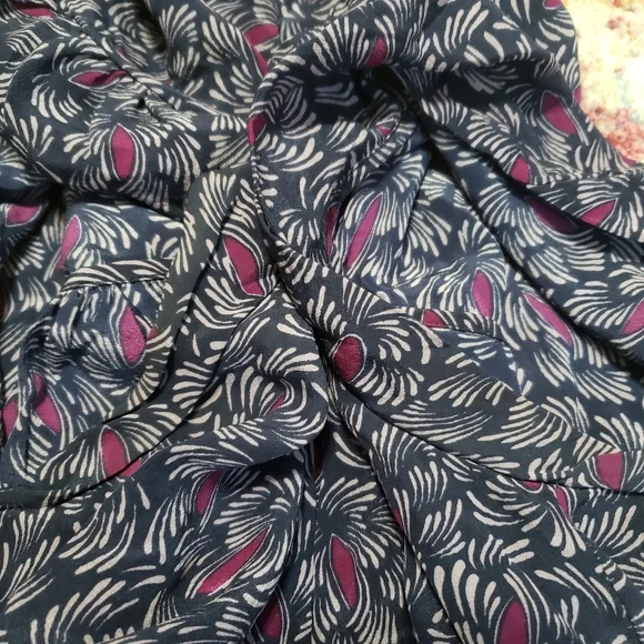 Anthropologie Odille Cowl Neck Cap Sleeve Silk Blouse Size 2 - Picture 7 of 12